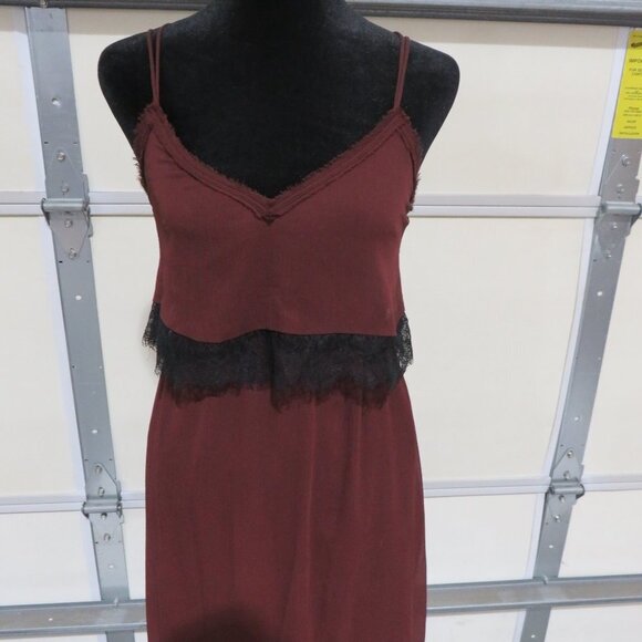 BOGO H&M Brown Black Lace rows Mini & Maxi Dress sleeveless top sheer bottom 4 - Picture 5 of 11